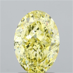 Picture of Lab Grown Diamond 2.05 Carats, Oval with  Cut, Fancy Intense Yellow Color, VS1 Clarity and Certified by IGI
