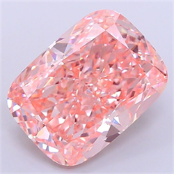 Picture of Lab Grown Diamond 7.24 Carats, CUSHION MODIFIED with  Cut, Fancy Vivid Pink Color, VS1 Clarity and Certified by IGI