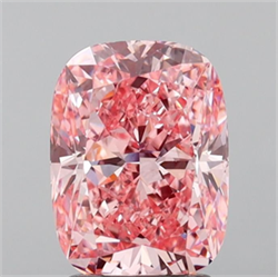 Picture of Lab Grown Diamond 2.52 Carats, Cushion with  Cut, Fancy Vivid Pink Color, VS1 Clarity and Certified by IGI