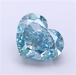 Picture of Lab Grown Diamond 2.03 Carats, Heart with  Cut, Fancy Vivid Blue Color, VS2 Clarity and Certified by IGI