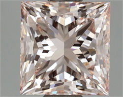 Picture of Lab Grown Diamond 1.70 Carats, Princess with  Cut, Fancy Light Pink Color, VVS2 Clarity and Certified by IGI