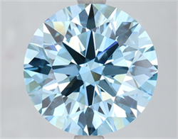 Picture of Lab Grown Diamond 4.62 Carats, Round with Ideal Cut, Fancy Vivid Blue Color, VS1 Clarity and Certified by IGI