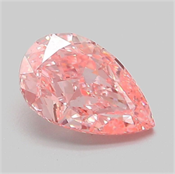 Picture of Lab Grown Diamond 1.51 Carats, Pear with  Cut, Fancy Vivid Pink Color, VVS2 Clarity and Certified by IGI