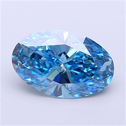 Picture of Lab Grown Diamond 1.95 Carats, Oval with  Cut, Fancy Vivid Blue Color, VS1 Clarity and Certified by IGI