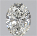Natural Diamond 0.70 Carats, Oval with  Cut, H Color, VS2 Clarity and Certified by GIA