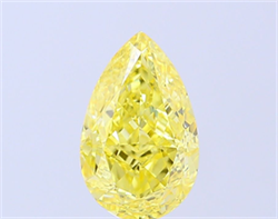 Picture of Lab Grown Diamond 2.61 Carats, Pear with  Cut, Fancy Intense Yellow Color, VVS2 Clarity and Certified by IGI