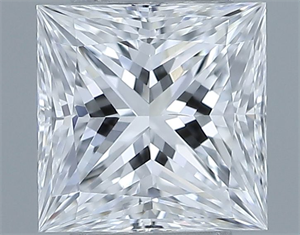 Picture of Natural Diamond 0.50 Carats, Princess with  Cut, E Color, SI1 Clarity and Certified by GIA