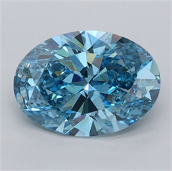 Picture of Lab Grown Diamond 2.48 Carats, Oval with  Cut, Fancy Vivid Blue Color, VS1 Clarity and Certified by IGI