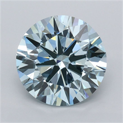 Picture of Lab Grown Diamond 2.45 Carats, Round with Ideal Cut, Fancy Vivid Blue Color, VVS1 Clarity and Certified by IGI