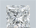 Natural Diamond 1.00 Carats, Princess with  Cut, G Color, VS1 Clarity and Certified by GIA