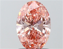 Picture of Lab Grown Diamond 1.48 Carats, Oval with  Cut, Fancy Vivid Pink Color, VS2 Clarity and Certified by IGI