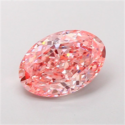Picture of Lab Grown Diamond 2.57 Carats, Oval with  Cut, Fancy Vivid Pink Color, VS1 Clarity and Certified by IGI