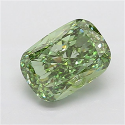 Picture of Lab Grown Diamond 3.22 Carats, CUSHION MODIFIED with  Cut, Fancy Vivid Green Color, VVS2 Clarity and Certified by IGI