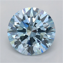 Picture of Lab Grown Diamond 1.47 Carats, Round with Ideal Cut, Fancy Vivid Blue Color, VVS2 Clarity and Certified by IGI