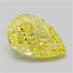 Picture of Lab Grown Diamond 3.03 Carats, Pear with  Cut, Fancy Vivid Yellow Color, VS1 Clarity and Certified by IGI
