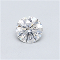 Natural Diamond 0.44 Carats, Round with Excellent Cut, F Color, SI2 Clarity and Certified by GIA