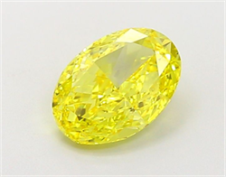 Picture of Lab Grown Diamond 1.51 Carats, Oval with  Cut, Fancy Vivid Yellow Color, VVS2 Clarity and Certified by IGI
