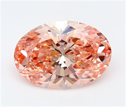 Picture of Lab Grown Diamond 3.61 Carats, Oval with  Cut, Fancy Vivid Pink Color, VVS2 Clarity and Certified by IGI