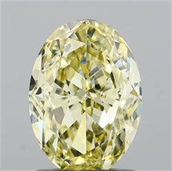 Picture of Lab Grown Diamond 1.54 Carats, Oval with  Cut, Fancy Yellow Color, VS1 Clarity and Certified by IGI