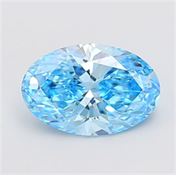 Picture of Lab Grown Diamond 2.52 Carats, Oval with  Cut, Fancy Vivid Blue Color, VS1 Clarity and Certified by IGI