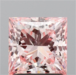 Picture of Lab Grown Diamond 1.55 Carats, Princess with  Cut, Fancy Intense Pink Color, VVS1 Clarity and Certified by IGI