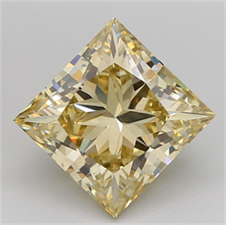 Picture of Lab Grown Diamond 3.88 Carats, Princess with  Cut, Fancy Intense Yellow Color, VS1 Clarity and Certified by IGI