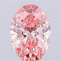 Picture of Lab Grown Diamond 2.99 Carats, Oval with  Cut, Fancy Vivid Pink Color, VS1 Clarity and Certified by IGI