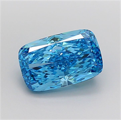 Picture of Lab Grown Diamond 3.54 Carats, CUSHION MODIFIED with  Cut, Fancy Vivid Blue Color, VVS2 Clarity and Certified by IGI