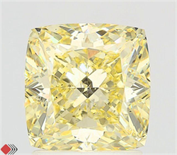 Picture of Lab Grown Diamond 2.52 Carats, CUSHION MODIFIED with  Cut, Fancy Intense Yellow Color, VS2 Clarity and Certified by IGI