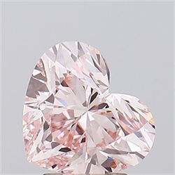 Picture of Lab Grown Diamond 2.80 Carats, Heart with  Cut, Fancy Pink Color, VS1 Clarity and Certified by IGI