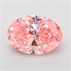 Picture of Lab Grown Diamond 4.51 Carats, Oval with  Cut, Fancy Vivid Pink Color, VS1 Clarity and Certified by IGI