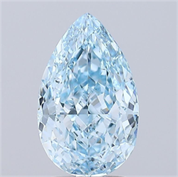 Picture of Lab Grown Diamond 3.04 Carats, Pear with  Cut, Fancy Vivid Blue Color, VS1 Clarity and Certified by IGI