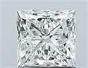 Natural Diamond 1.02 Carats, Princess with  Cut, H Color, VS2 Clarity and Certified by GIA