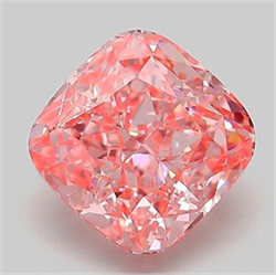 Picture of Lab Grown Diamond 2.01 Carats, CUSHION MODIFIED with  Cut, Fancy Vivid Pink Color, VVS2 Clarity and Certified by IGI
