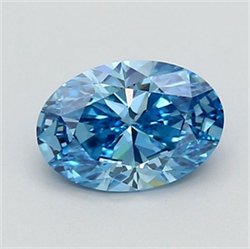 Picture of Lab Grown Diamond 1.37 Carats, Oval with  Cut, Fancy Vivid Blue Color, VVS2 Clarity and Certified by IGI