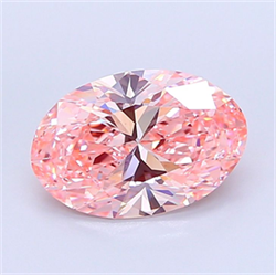 Picture of Lab Grown Diamond 4.69 Carats, Oval with  Cut, Fancy Vivid Pink Color, VS1 Clarity and Certified by IGI