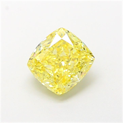 Picture of Lab Grown Diamond 1.51 Carats, CUSHION MODIFIED with  Cut, Fancy Intense Yellow Color, VS1 Clarity and Certified by IGI