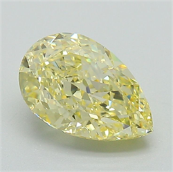 Picture of Lab Grown Diamond 1.56 Carats, Pear with  Cut, Fancy Intense Yellow Color, VS1 Clarity and Certified by IGI