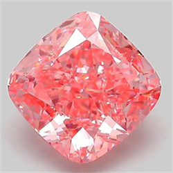 Picture of Lab Grown Diamond 3.04 Carats, CUSHION MODIFIED with  Cut, Fancy Vivid Pink Color, VVS2 Clarity and Certified by IGI