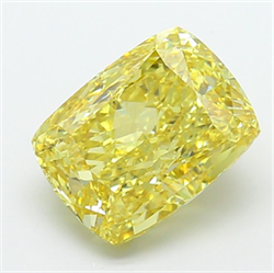 Picture of Lab Grown Diamond 6.02 Carats, CUSHION MODIFIED with  Cut, Fancy Intense Yellow Color, VVS2 Clarity and Certified by IGI