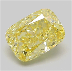 Picture of Lab Grown Diamond 1.61 Carats, CUSHION MODIFIED with  Cut, Fancy Intense Yellow Color, VVS2 Clarity and Certified by IGI