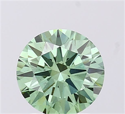 Picture of Lab Grown Diamond 1.50 Carats, Round with Ideal Cut, Fancy Vivid Green Color, VS2 Clarity and Certified by IGI