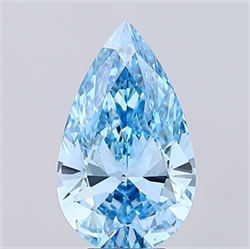 Picture of Lab Grown Diamond 5.07 Carats, Pear with  Cut, Fancy Vivid Blue Color, VS2 Clarity and Certified by IGI