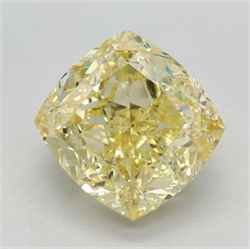 Picture of Lab Grown Diamond 2.02 Carats, CUSHION MODIFIED with  Cut, Fancy Intense Yellow Color, VS1 Clarity and Certified by IGI