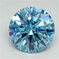 Picture of Lab Grown Diamond 2.29 Carats, Round with Ideal Cut, Fancy Vivid Blue Color, VS1 Clarity and Certified by IGI