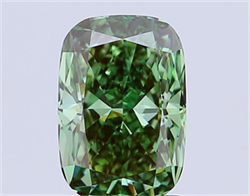 Picture of Lab Grown Diamond 2.56 Carats, CUSHION MODIFIED with  Cut, Fancy Vivid Green Color, VVS2 Clarity and Certified by IGI