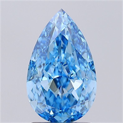 Picture of Lab Grown Diamond 2.10 Carats, Pear with  Cut, Fancy Vivid Blue Color, VS1 Clarity and Certified by IGI
