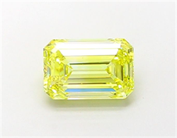 Picture of Lab Grown Diamond 1.73 Carats, Emerald with  Cut, Fancy Intense Yellow Color, VS2 Clarity and Certified by IGI