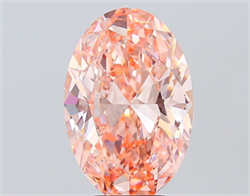 Picture of Lab Grown Diamond 6.08 Carats, Oval with  Cut, Fancy Vivid Pink Color, VS1 Clarity and Certified by IGI