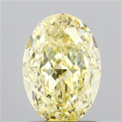 Picture of Lab Grown Diamond 1.59 Carats, Oval with  Cut, Fancy Light Yellow Color, VVS2 Clarity and Certified by IGI